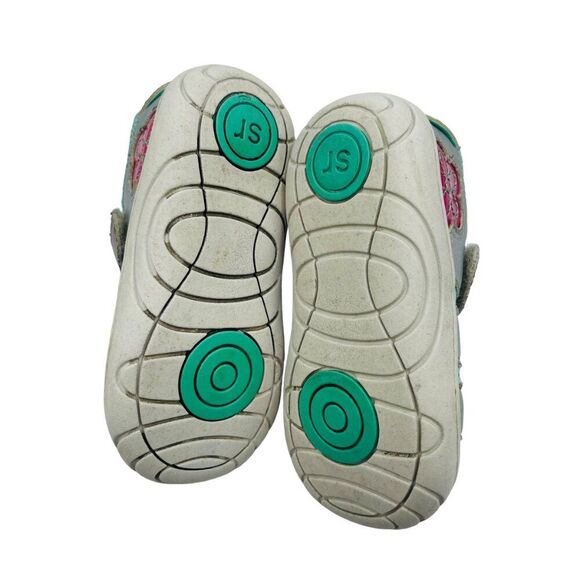 Stride Rite Soft Motion Silver Pink Flowers Shoes Sandals Size 5.5 - Picture 9 of 10